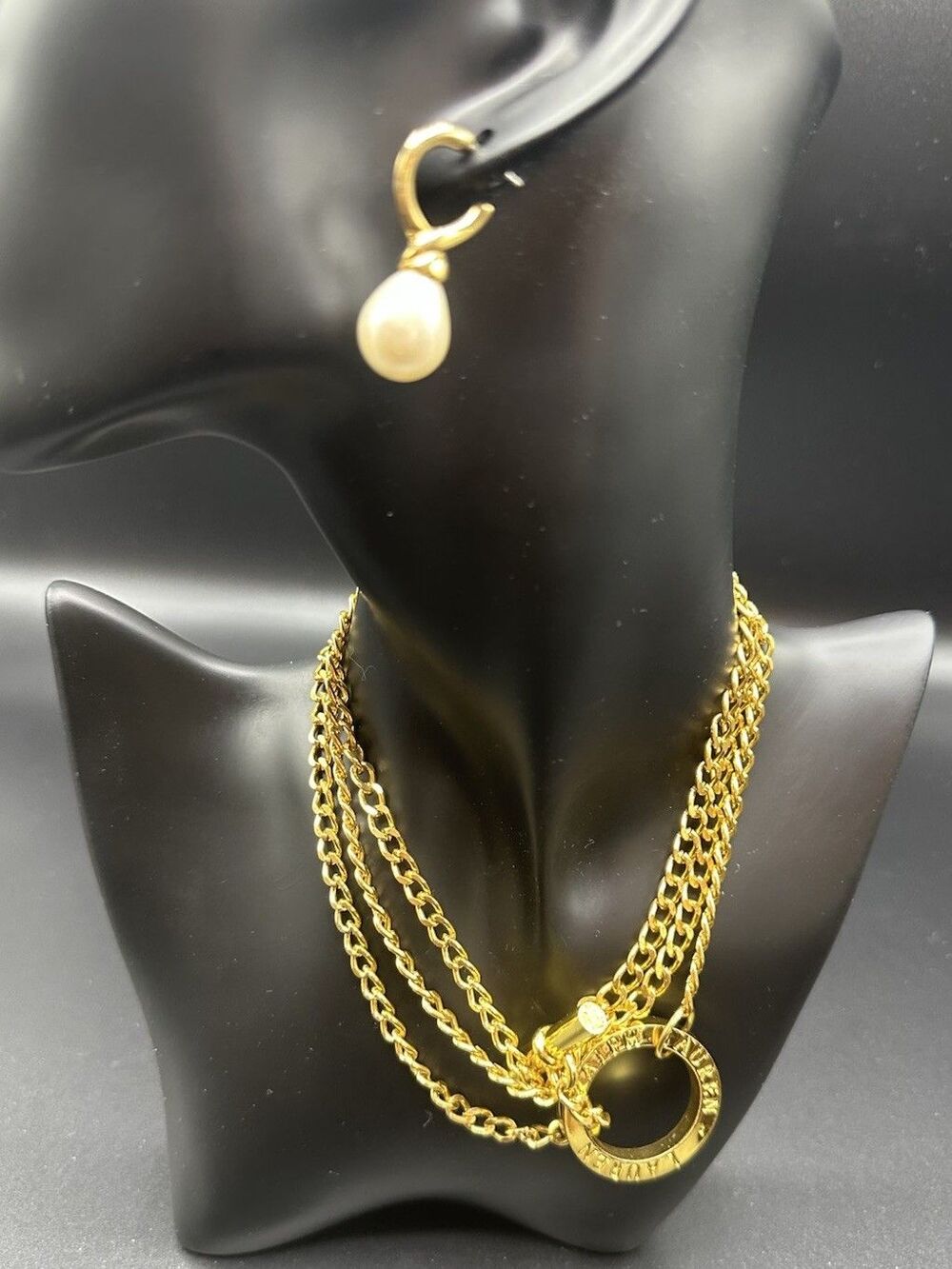 Vintage Lauren Ralph Lauren Gold Chain Toggle Belt/ Necklace